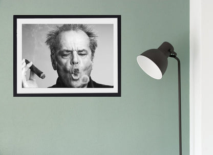 Jack Nicholson-bw-portrait, print-BLUE SHAKER