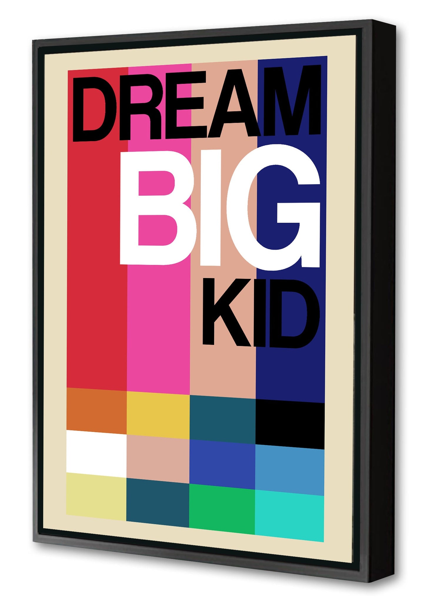 Dream Big Kid-frances-collett, print-Canvas Print with Box Frame-40 x 60 cm-BLUE SHAKER