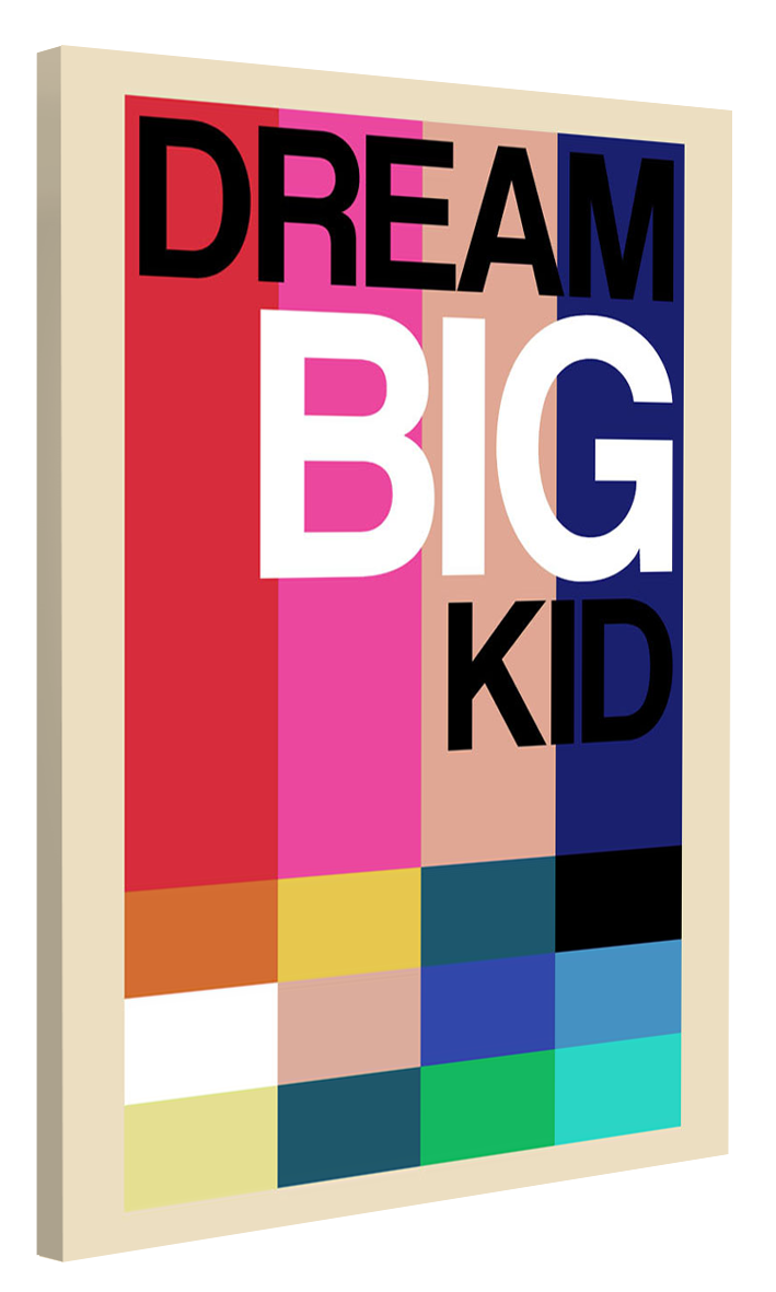 Dream Big Kid-frances-collett, print-Canvas Print - 20 mm Frame-50 x 75 cm-BLUE SHAKER