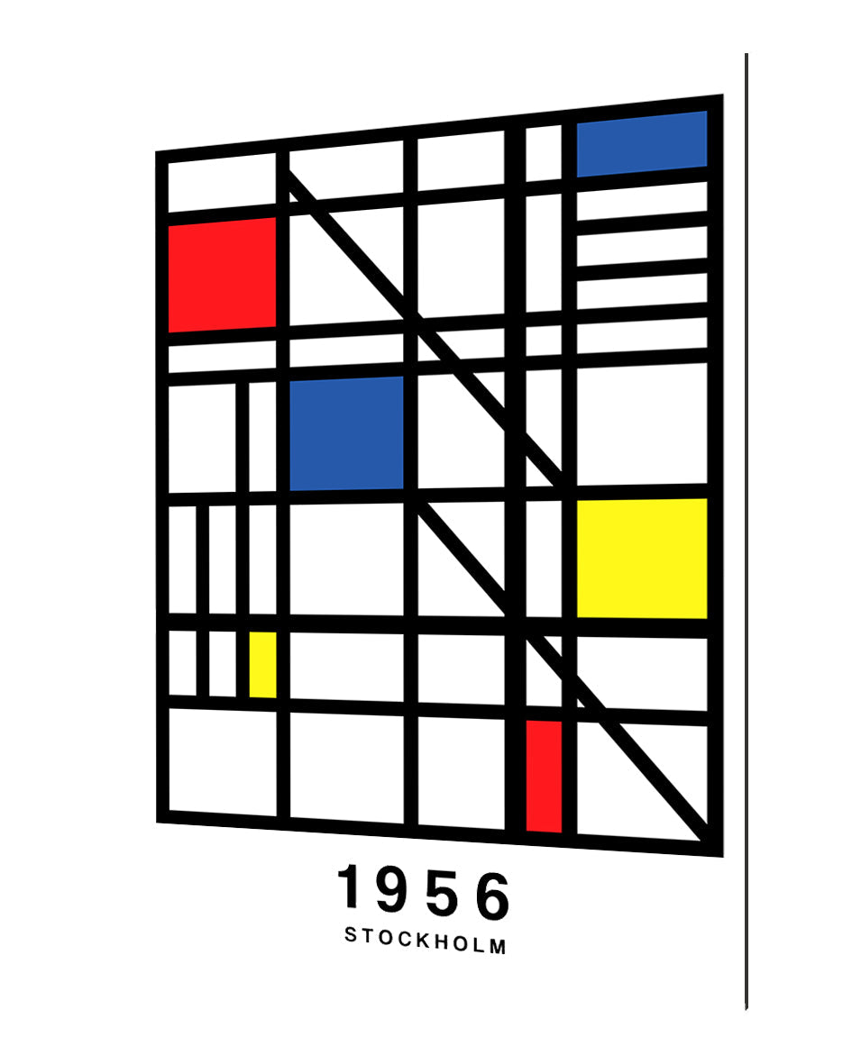Map Grid-frances-collett, print-Alu Dibond 3mm-40 x 60 cm-BLUE SHAKER