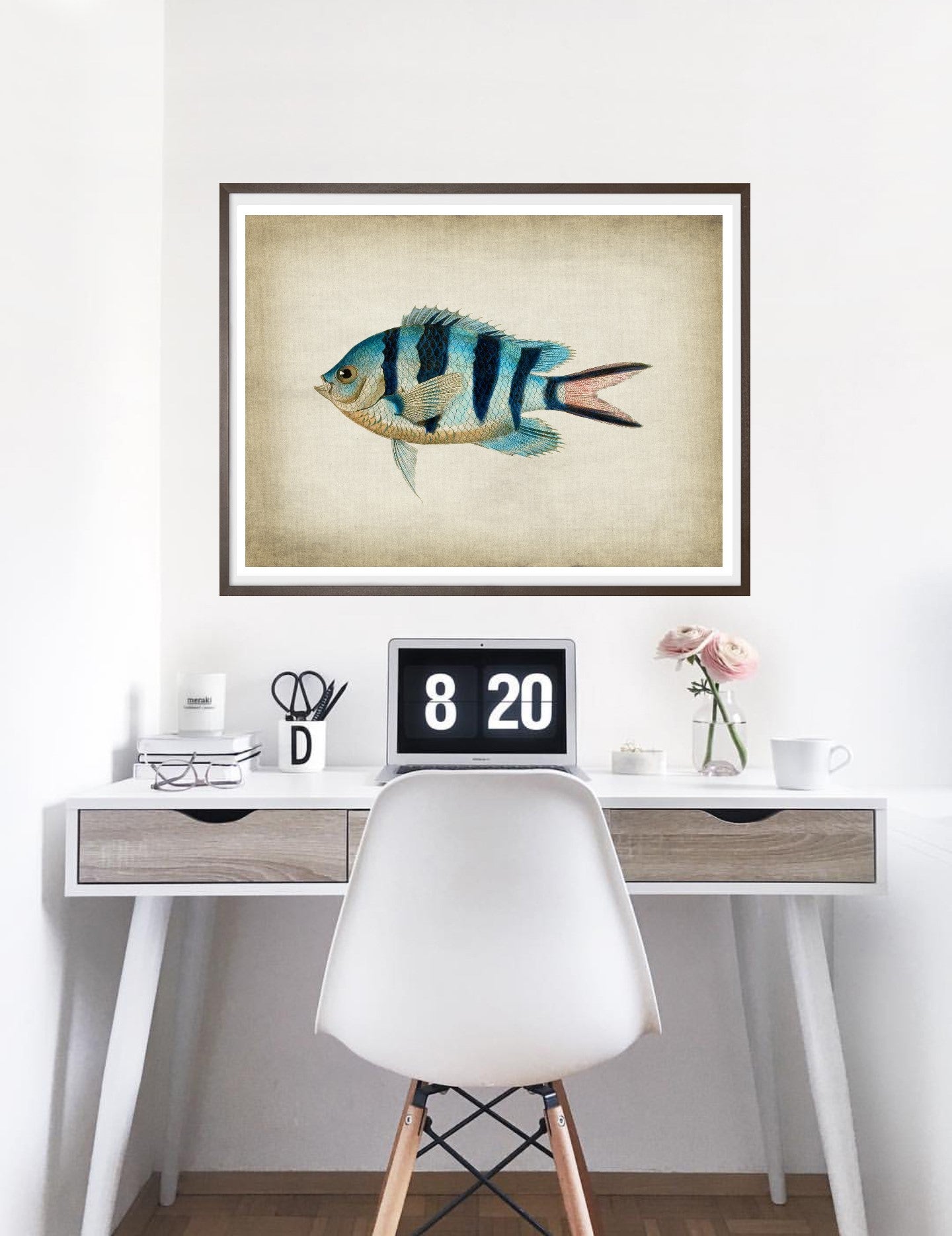 Fish 3-fish, print-BLUE SHAKER
