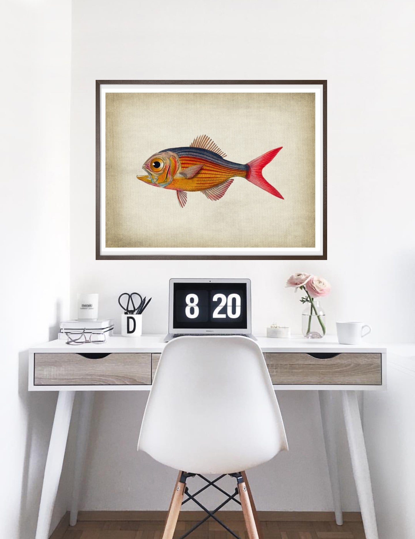 Fish 5-fish, print-BLUE SHAKER