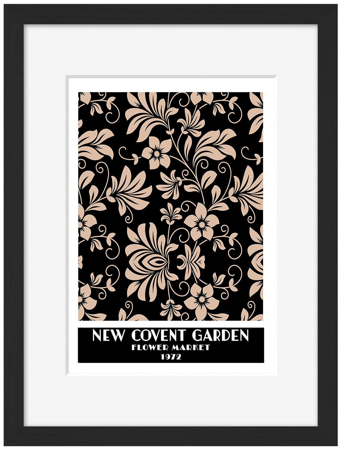 New Covent Garden Black-expositions, print-Framed Print-30 x 40 cm-BLUE SHAKER