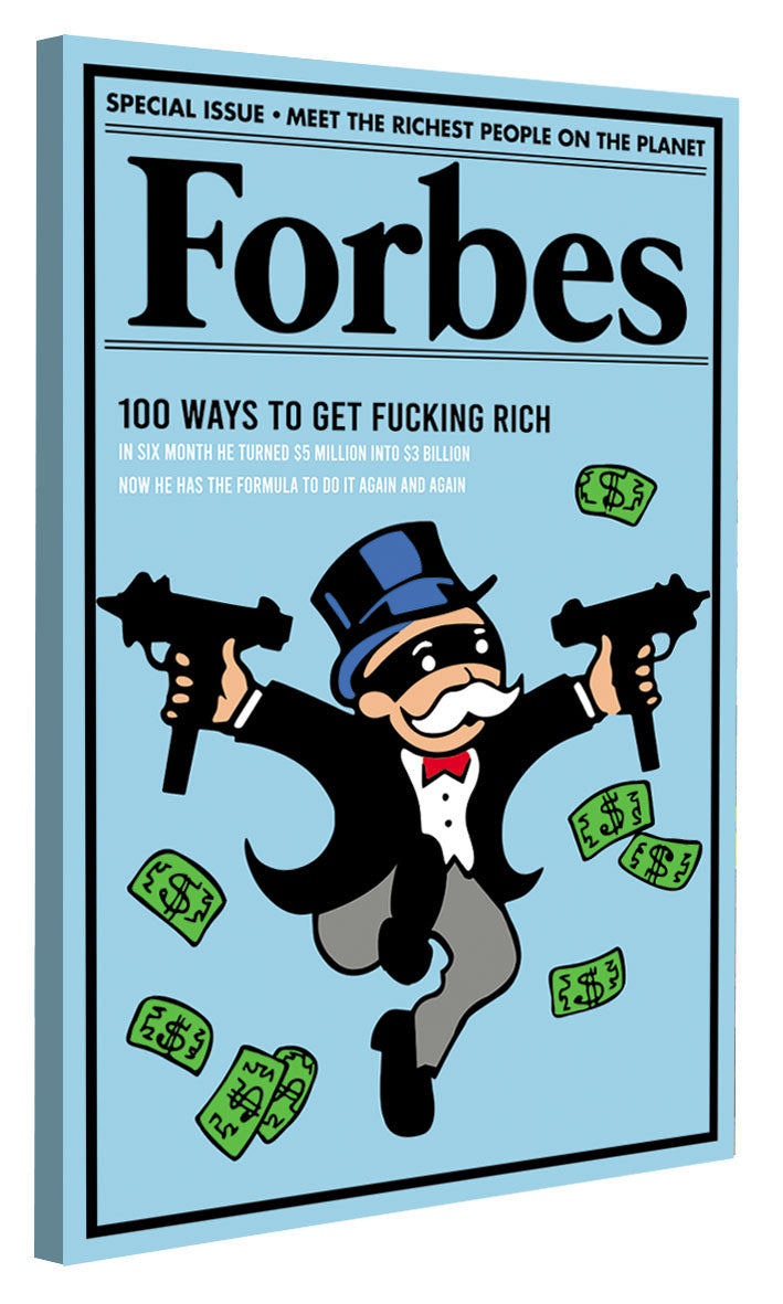 Forbes Fucking rich-forbes, print-Canvas Print - 20 mm Frame-50 x 75 cm-BLUE SHAKER