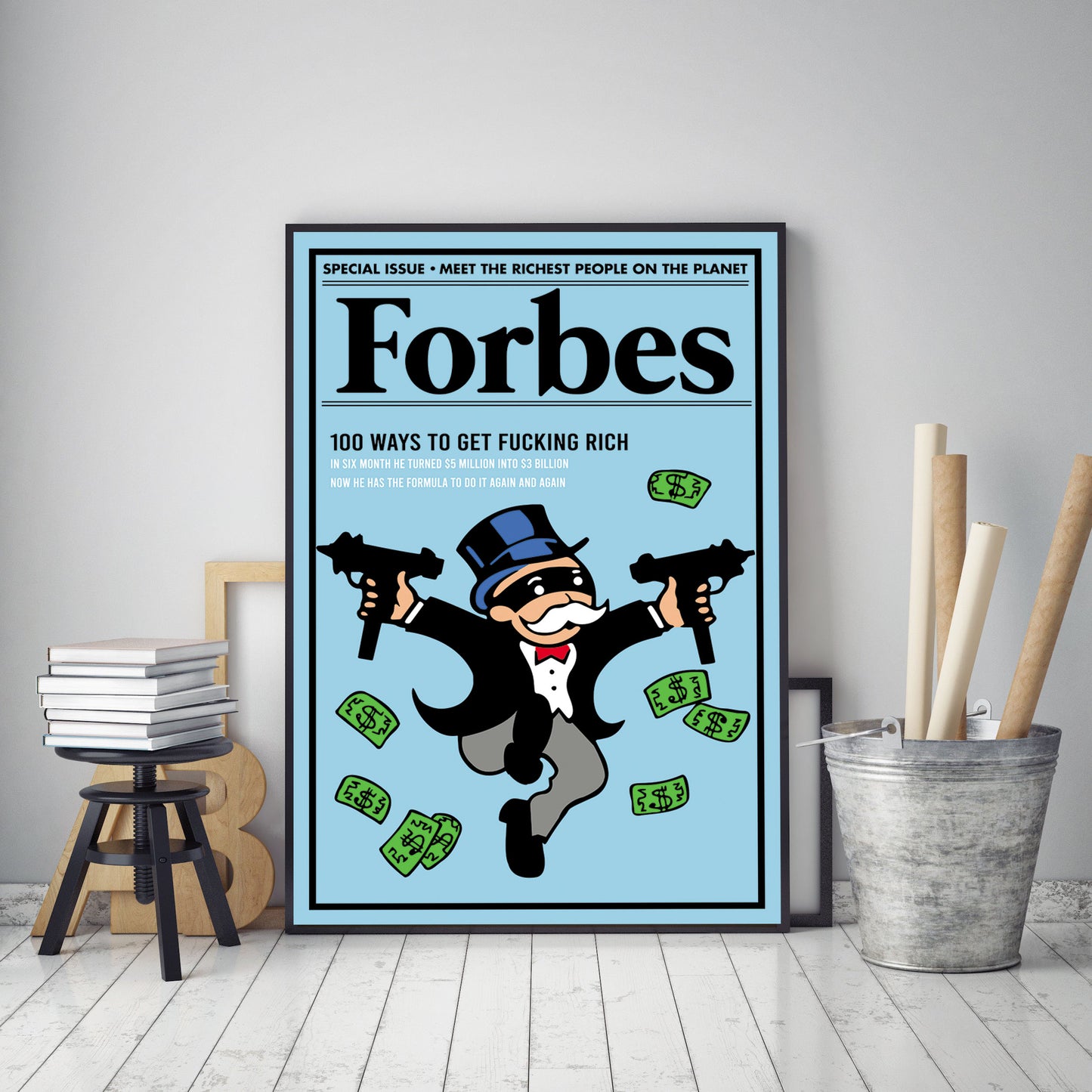 Forbes Fucking rich-forbes, print-BLUE SHAKER