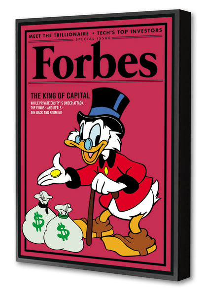 Forbes King of Capital-forbes, print-Canvas Print with Box Frame-40 x 60 cm-BLUE SHAKER