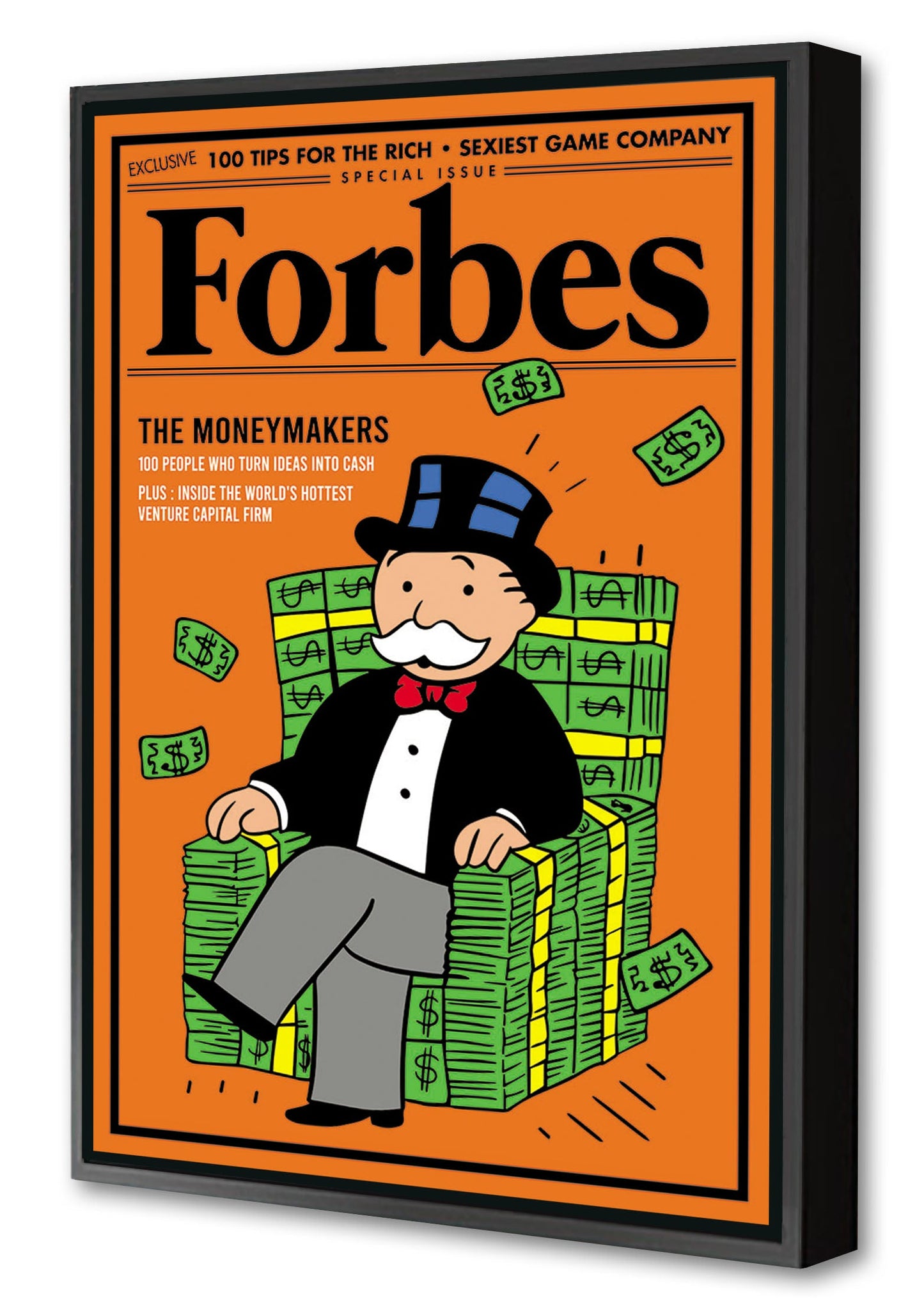 Forbes Moneymakers-forbes, print-Canvas Print with Box Frame-40 x 60 cm-BLUE SHAKER