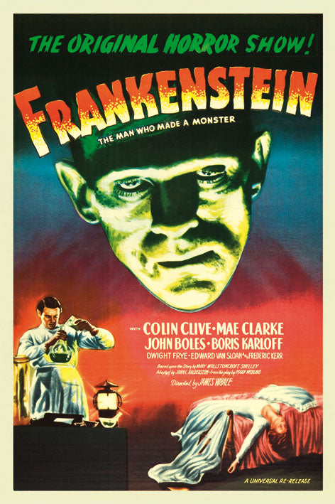 Frankenstein-movies, print-Print-30 x 40 cm-BLUE SHAKER