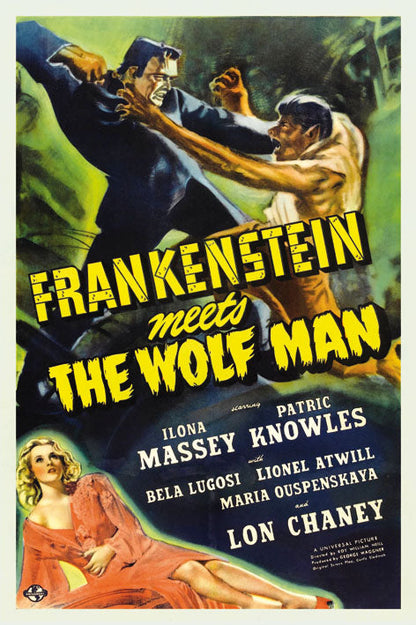 Frankenstein meets the Wolf Man-movies, print-Print-30 x 40 cm-BLUE SHAKER