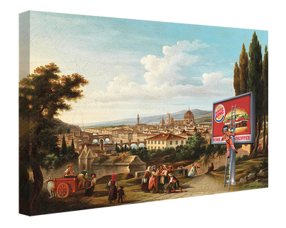 Burger King Advert-historical, print-Canvas Print - 20 mm Frame-50 x 75 cm-BLUE SHAKER