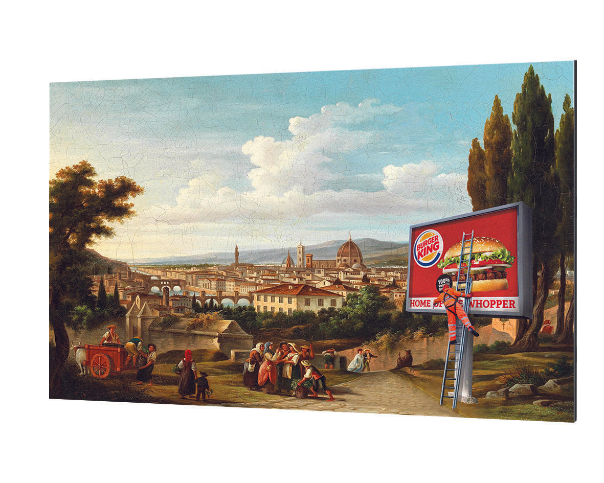 Burger King Advert-historical, print-Alu Dibond 3mm-40 x 60 cm-BLUE SHAKER