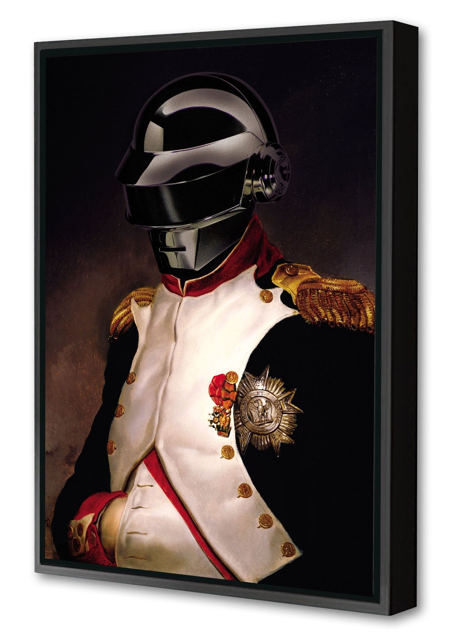 Daft Punk 1-historical, print-Canvas Print with Box Frame-40 x 60 cm-BLUE SHAKER