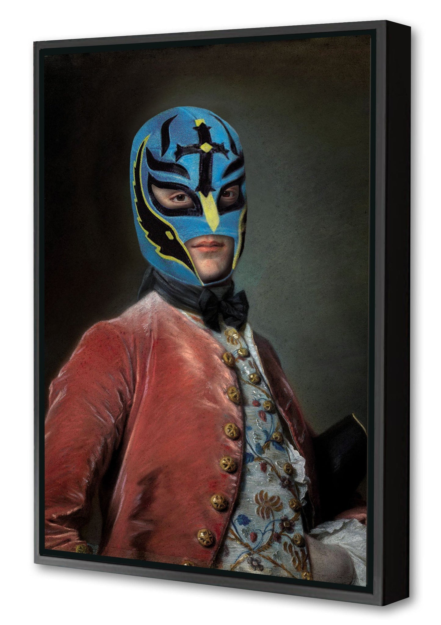 Fighter Blue-historical, print-Canvas Print with Box Frame-40 x 60 cm-BLUE SHAKER