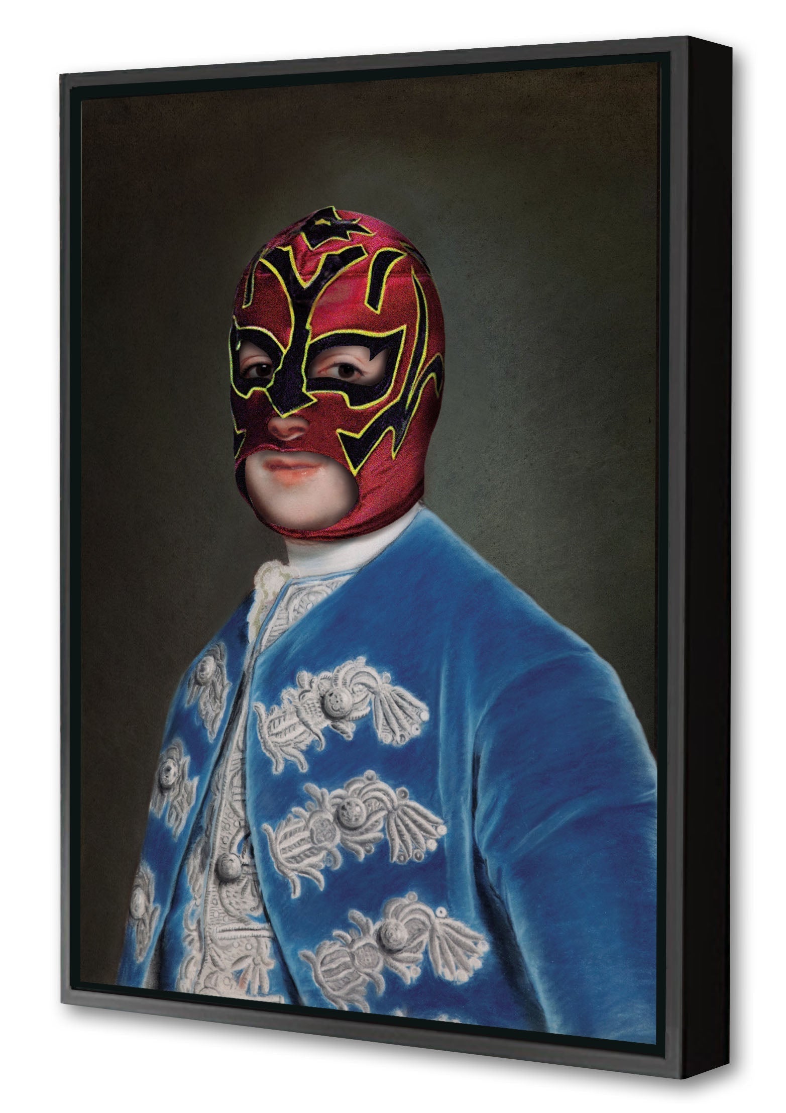 Fighter Red-historical, print-Canvas Print with Box Frame-40 x 60 cm-BLUE SHAKER