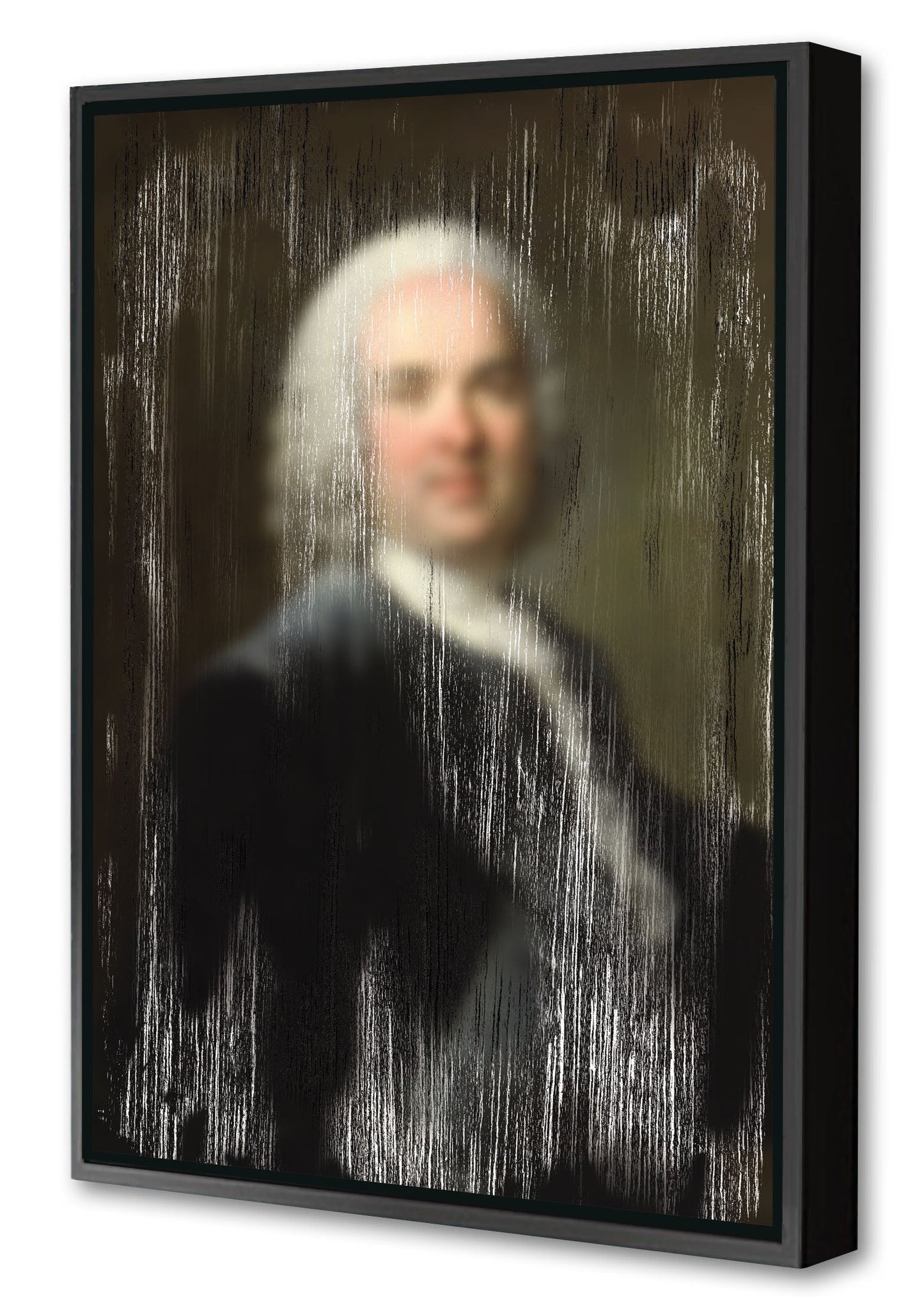Fuzzy Man-historical, print-Canvas Print with Box Frame-40 x 60 cm-BLUE SHAKER