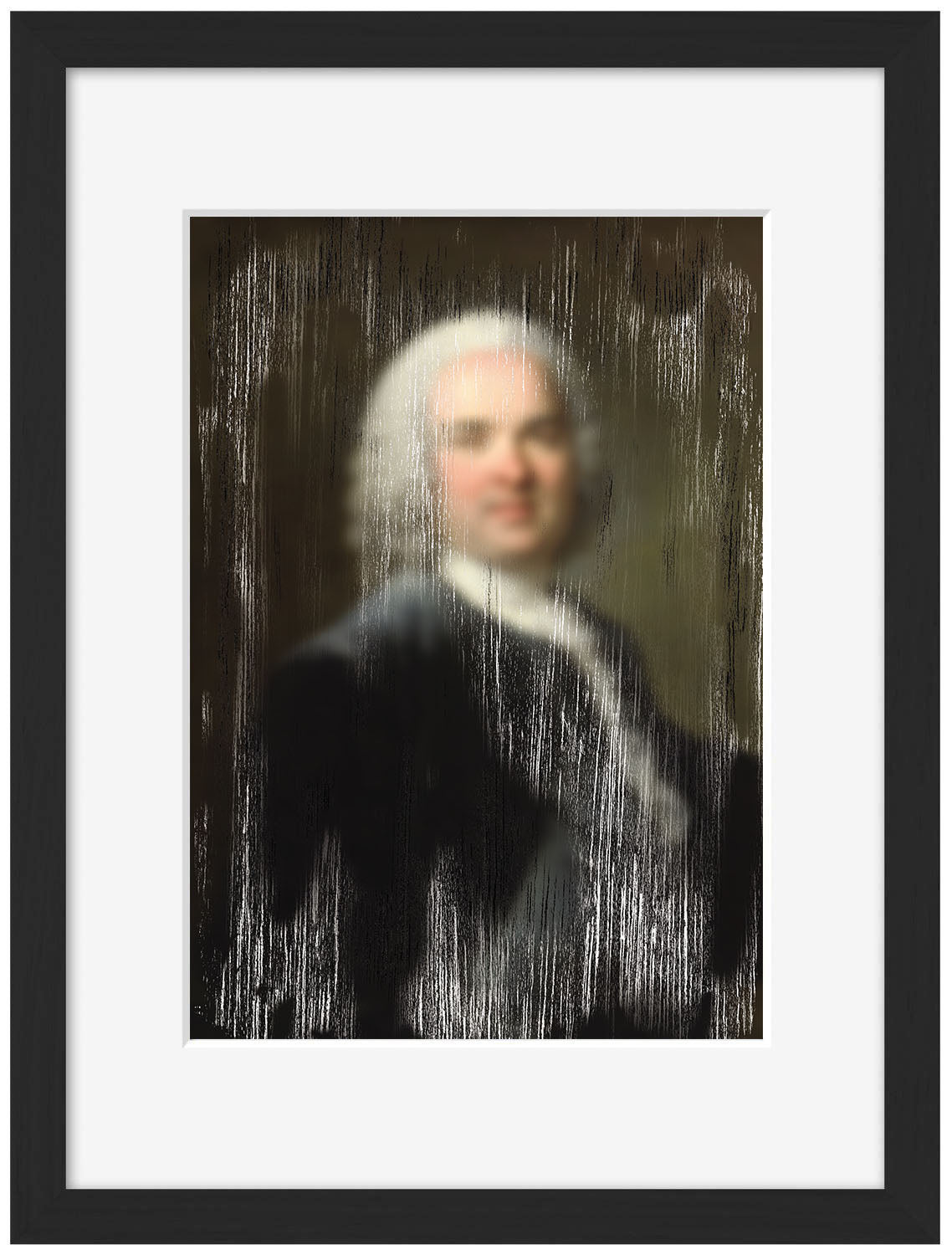 Fuzzy Man-historical, print-Framed Print-30 x 40 cm-BLUE SHAKER