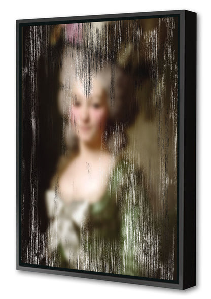 Fuzzy Woman-historical, print-Canvas Print with Box Frame-40 x 60 cm-BLUE SHAKER