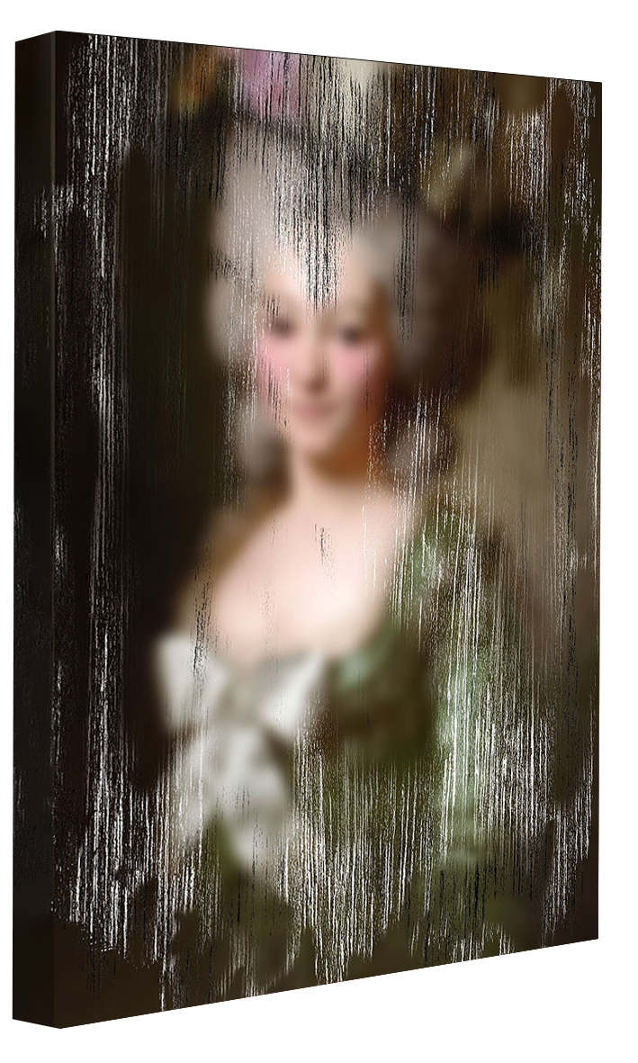 Fuzzy Woman-historical, print-Canvas Print - 20 mm Frame-50 x 75 cm-BLUE SHAKER