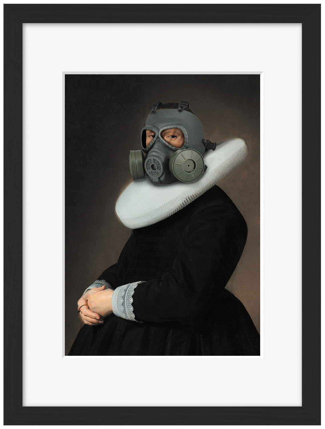 Gaz Mask-historical, print-Framed Print-30 x 40 cm-BLUE SHAKER