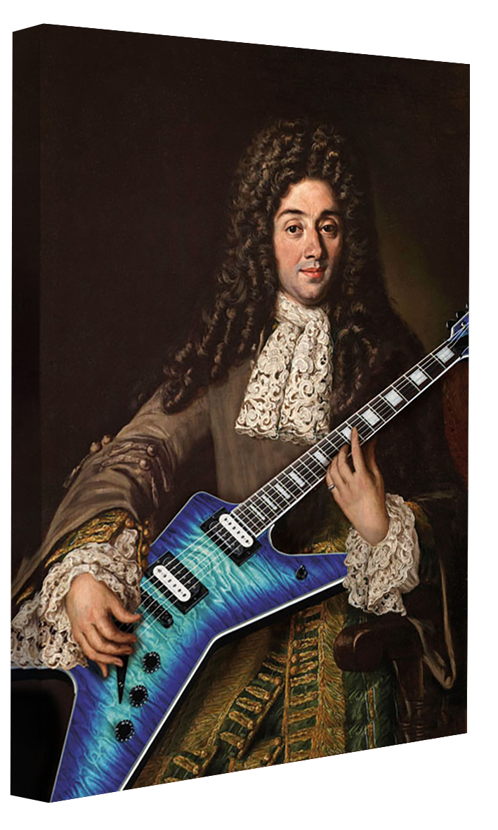 Guitare 4-historical, print-Canvas Print - 20 mm Frame-50 x 75 cm-BLUE SHAKER