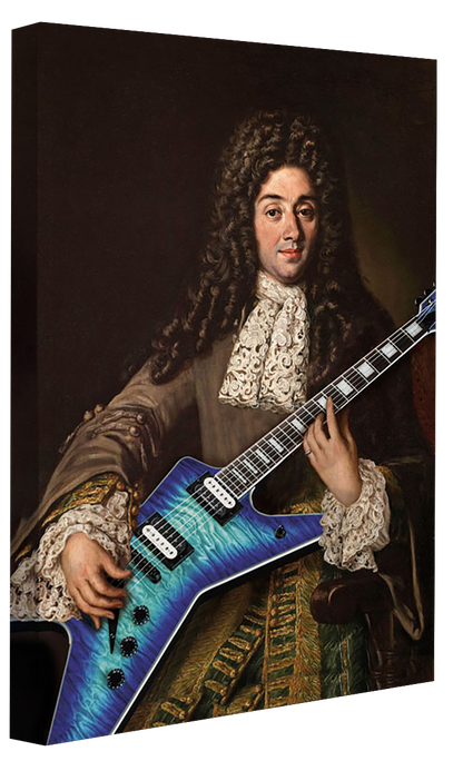 Guitare 4-historical, print-Canvas Print - 20 mm Frame-50 x 75 cm-BLUE SHAKER