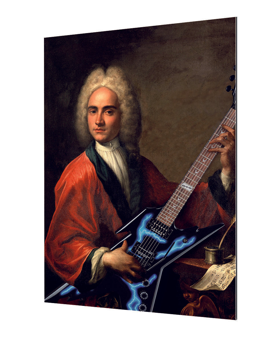 Guitare 5-historical, print-Alu Dibond 3mm-40 x 60 cm-BLUE SHAKER