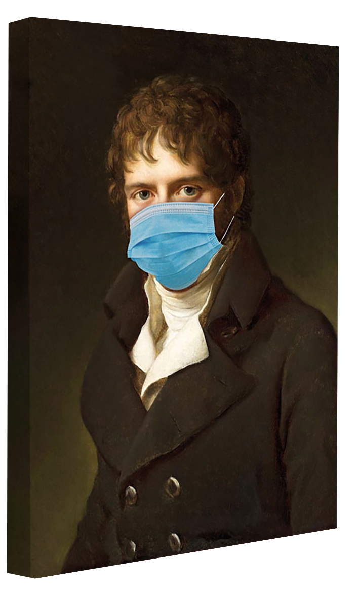 Masque Chirurgical-historical, print-Canvas Print - 20 mm Frame-50 x 75 cm-BLUE SHAKER