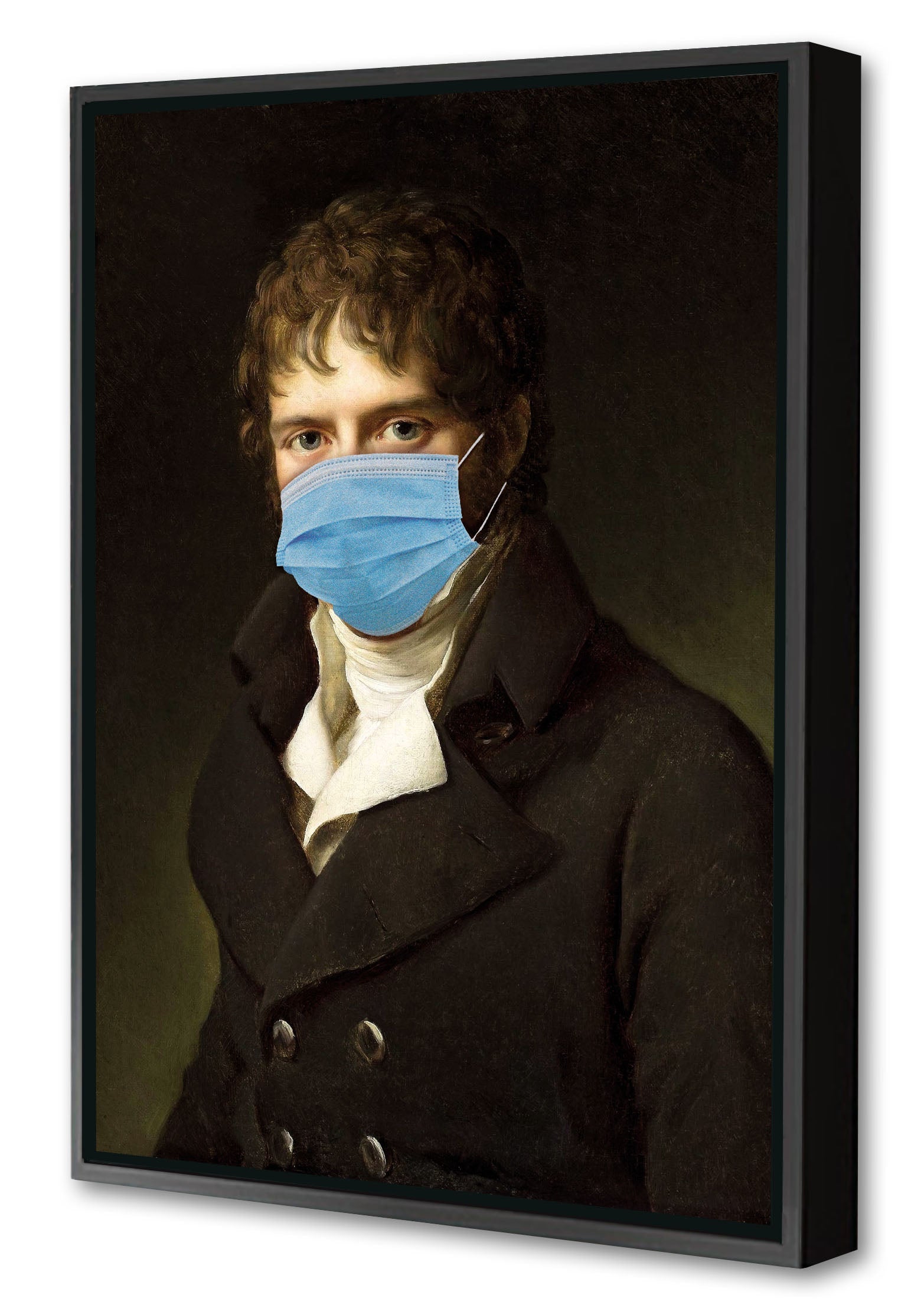 Masque Chirurgical-historical, print-Canvas Print with Box Frame-40 x 60 cm-BLUE SHAKER