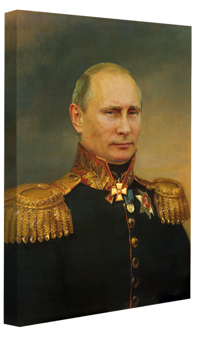 Military Poutine-historical, print-Canvas Print - 20 mm Frame-50 x 75 cm-BLUE SHAKER