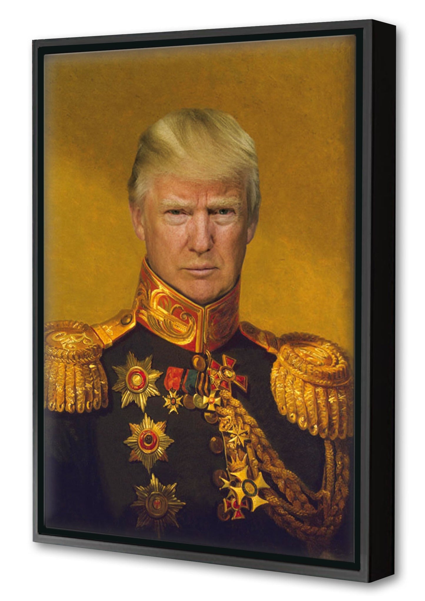 Military Trump-historical, print-Canvas Print with Box Frame-40 x 60 cm-BLUE SHAKER