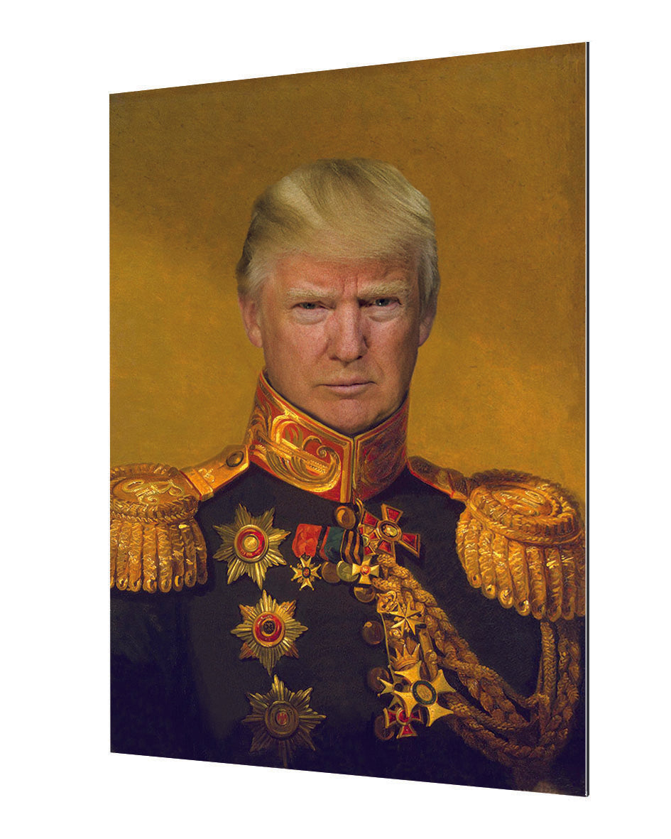 Military Trump-historical, print-Alu Dibond 3mm-40 x 60 cm-BLUE SHAKER
