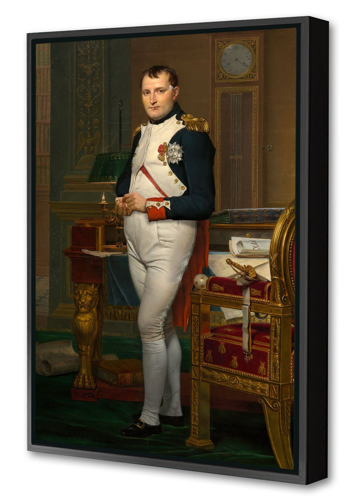 Napoleon Bonaparte-historical, print-Canvas Print with Box Frame-40 x 60 cm-BLUE SHAKER