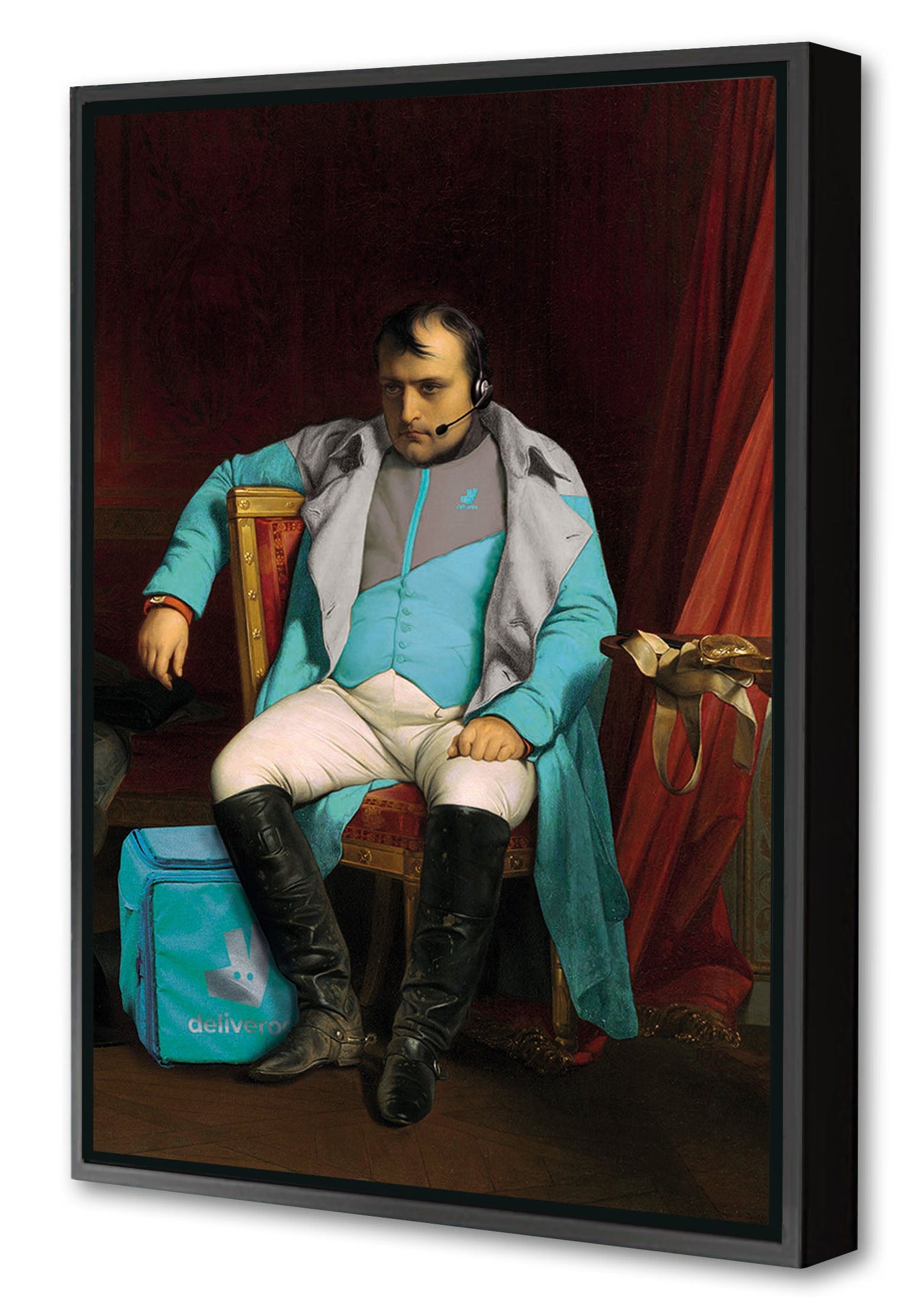 Napoleon Deliveroo-historical, print-Canvas Print with Box Frame-40 x 60 cm-BLUE SHAKER