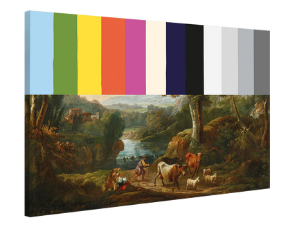 Paint Drips-historical, print-Canvas Print - 20 mm Frame-50 x 75 cm-BLUE SHAKER
