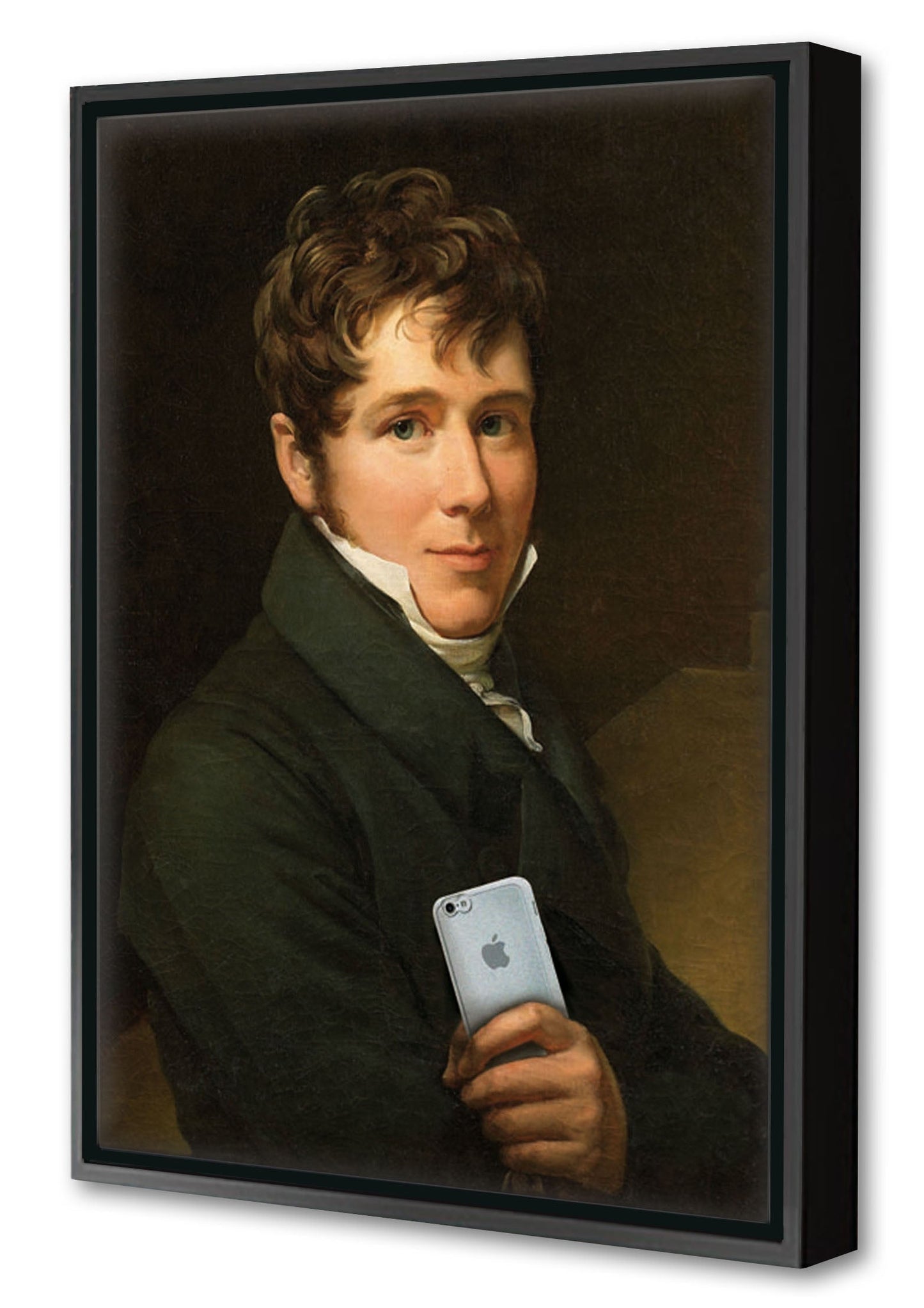 Smartphone #2-historical, print-Canvas Print with Box Frame-40 x 60 cm-BLUE SHAKER