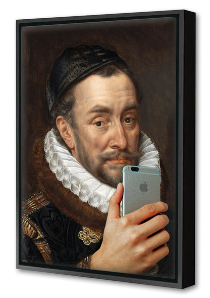 Smartphone #3-historical, print-Canvas Print with Box Frame-40 x 60 cm-BLUE SHAKER