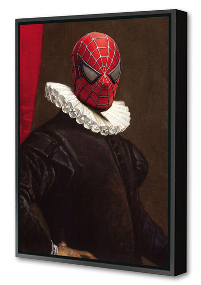 Spiderman-historical, print-Canvas Print with Box Frame-40 x 60 cm-BLUE SHAKER