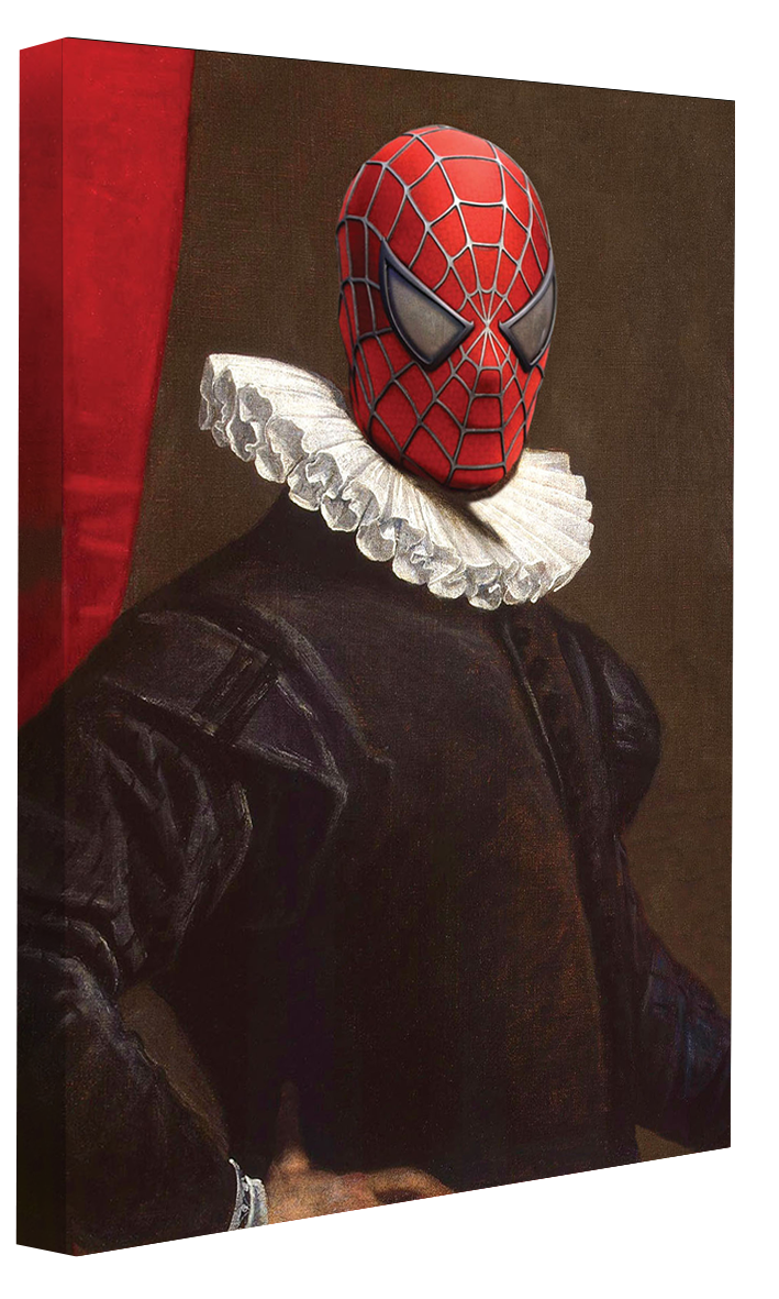 Spiderman-historical, print-Canvas Print - 20 mm Frame-50 x 75 cm-BLUE SHAKER