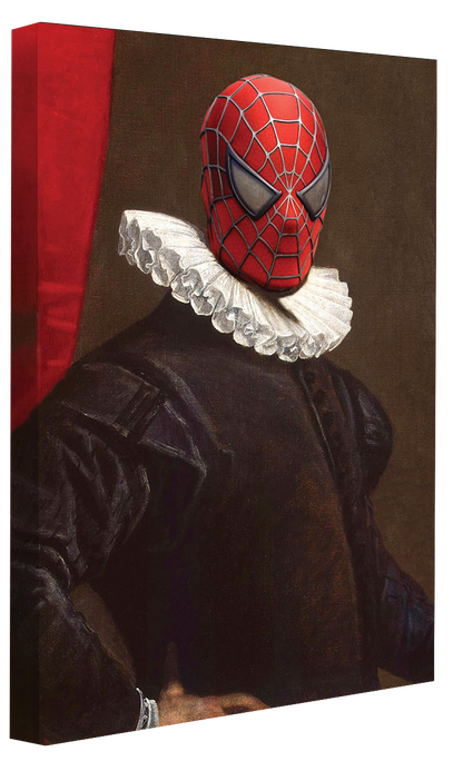 Spiderman-historical, print-Canvas Print - 20 mm Frame-50 x 75 cm-BLUE SHAKER