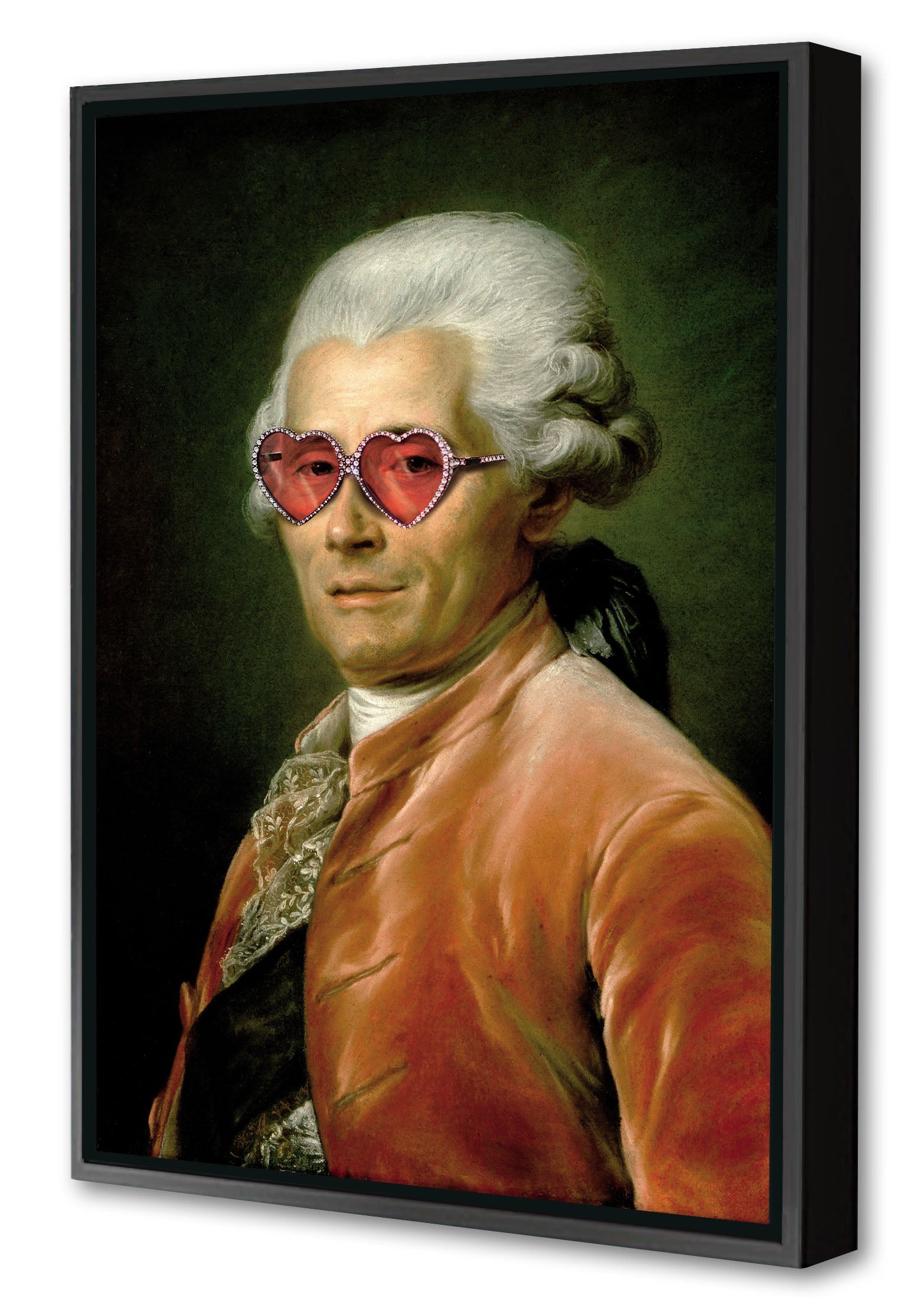 Sunglasses # 1-historical, print-Canvas Print with Box Frame-40 x 60 cm-BLUE SHAKER
