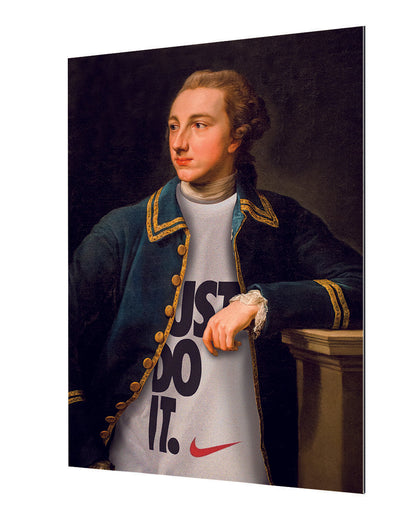 Tee Shirt Nike-historical, print-Alu Dibond 3mm-40 x 60 cm-BLUE SHAKER
