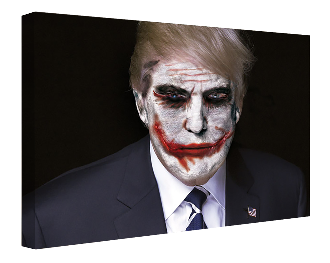 Trump joker-historical, print-Canvas Print - 20 mm Frame-50 x 75 cm-BLUE SHAKER