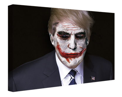 Trump joker-historical, print-Canvas Print - 20 mm Frame-50 x 75 cm-BLUE SHAKER