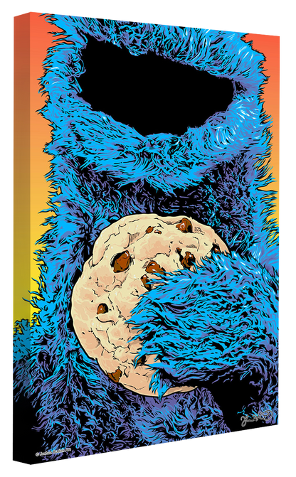 Cookie Monster-joshua-budich, print-Canvas Print - 20 mm Frame-50 x 75 cm-BLUE SHAKER