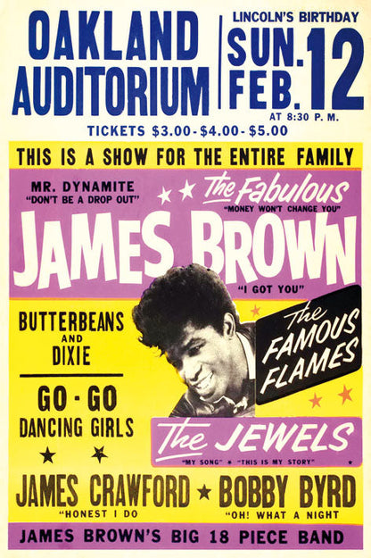 James Brown Oakland Auditorium-concerts, print-Print-30 x 40 cm-BLUE SHAKER