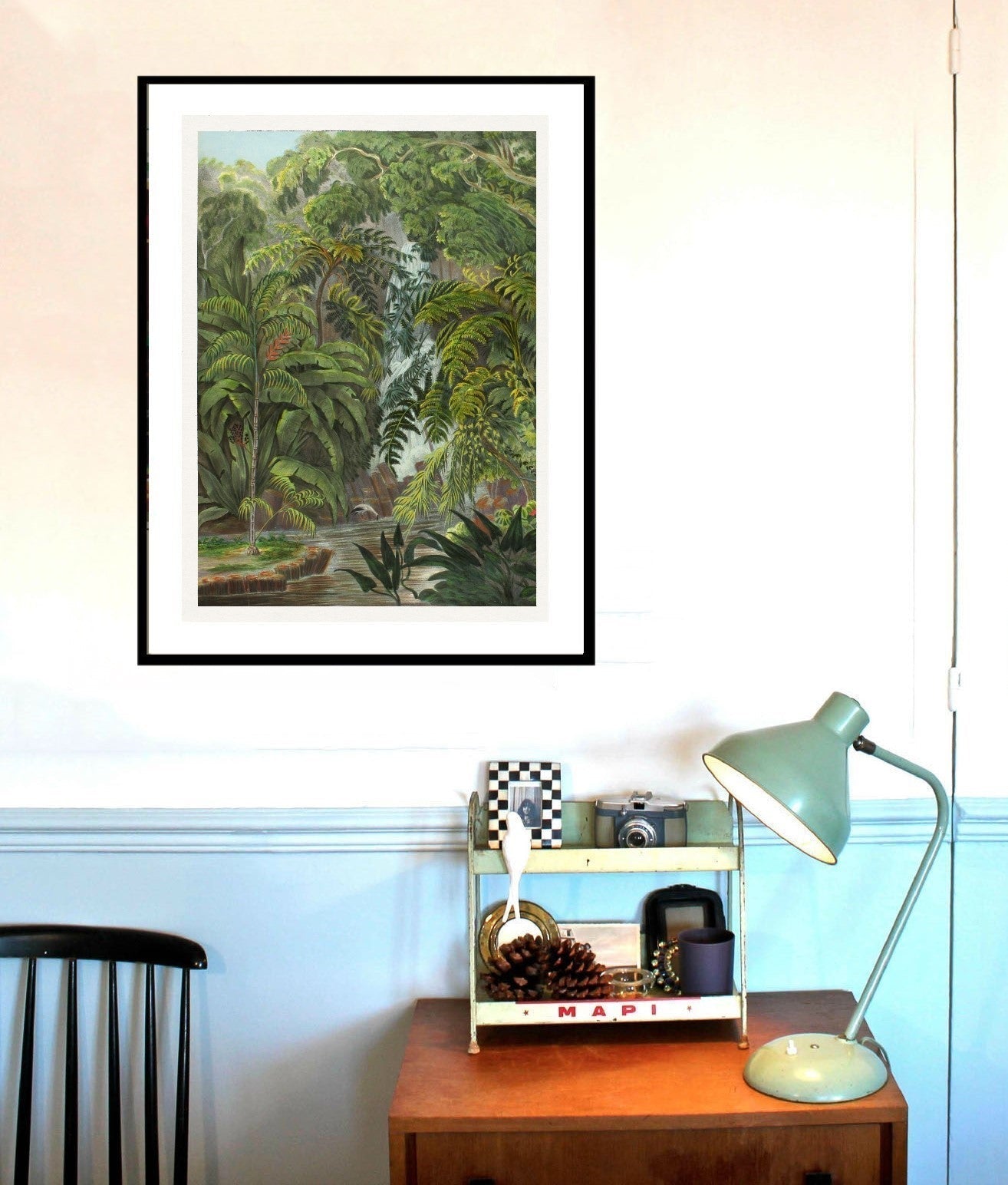Jungle 1-botanical, print-BLUE SHAKER