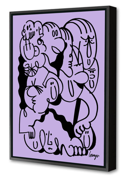 Blush 2-lounys, print-Canvas Print with Box Frame-40 x 60 cm-BLUE SHAKER