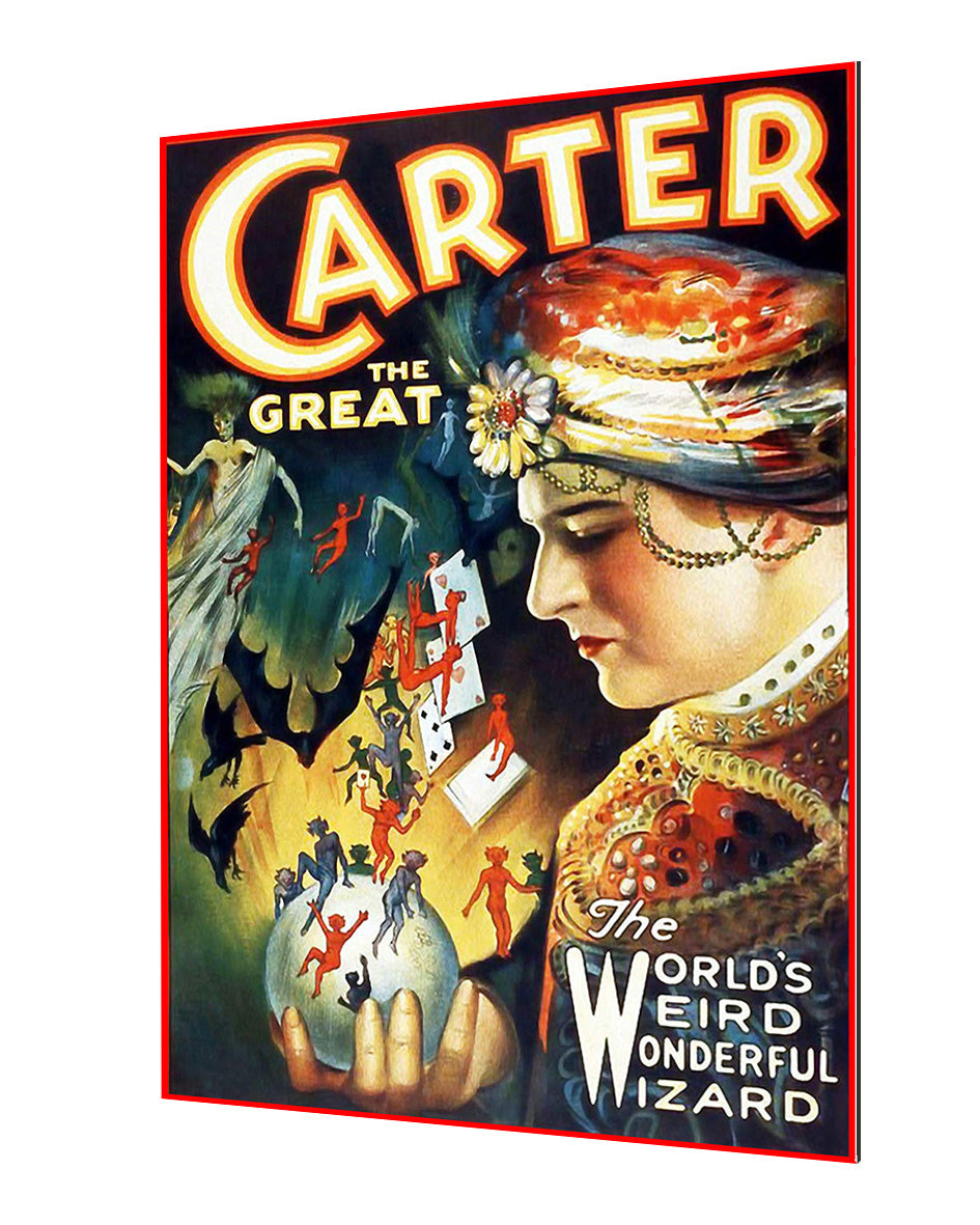Carter - Wonderful Wizard-magic, print-Alu Dibond 3mm-40 x 60 cm-BLUE SHAKER