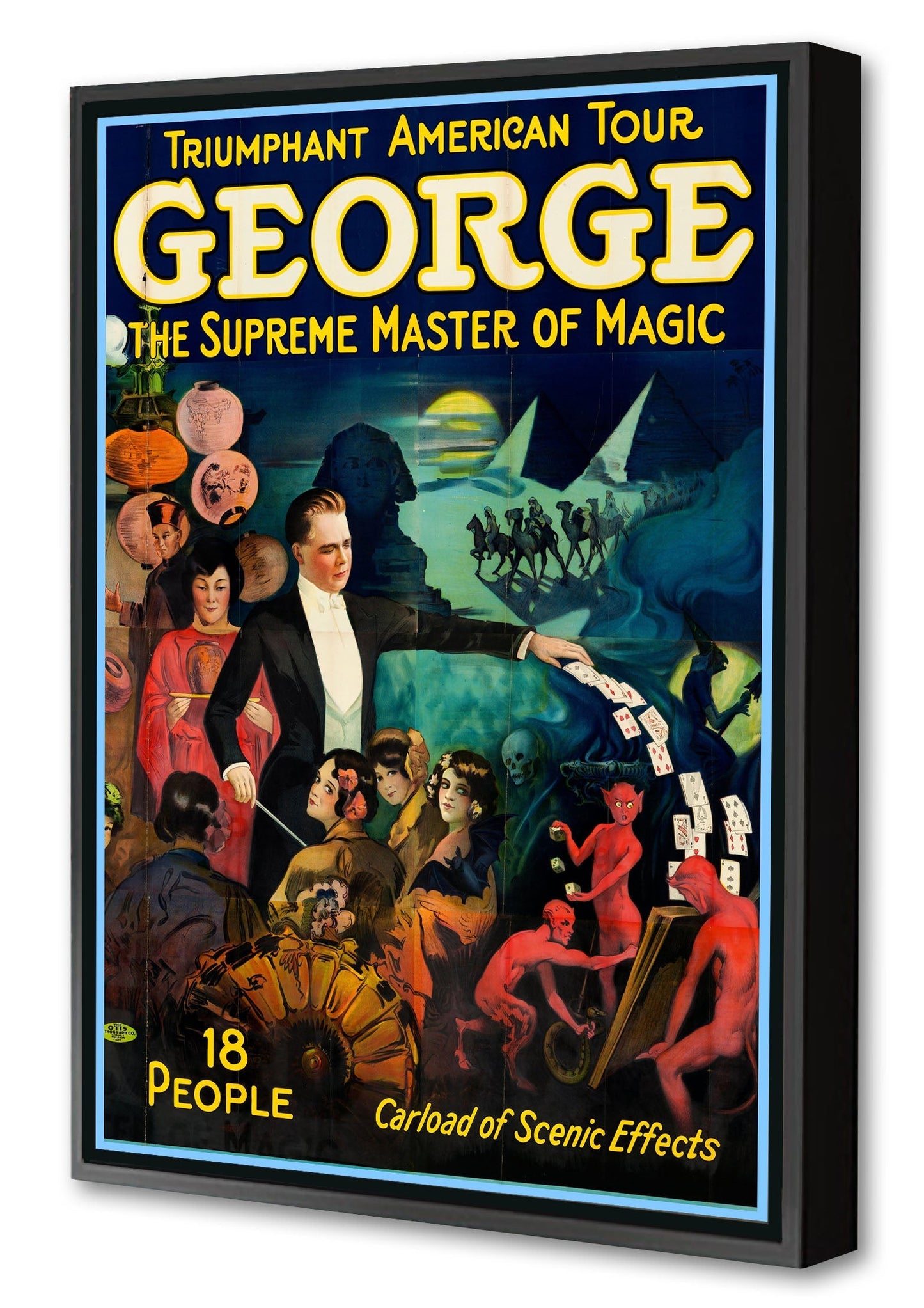 George - Supreme Master of Magic-magic, print-Canvas Print with Box Frame-40 x 60 cm-BLUE SHAKER