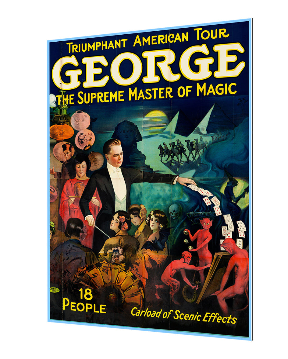 George - Supreme Master of Magic-magic, print-Alu Dibond 3mm-40 x 60 cm-BLUE SHAKER